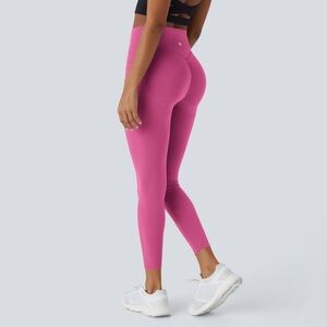 Halara High Waisted Pink Scrunch Butt Lifting Tummy Control Leggings Size L